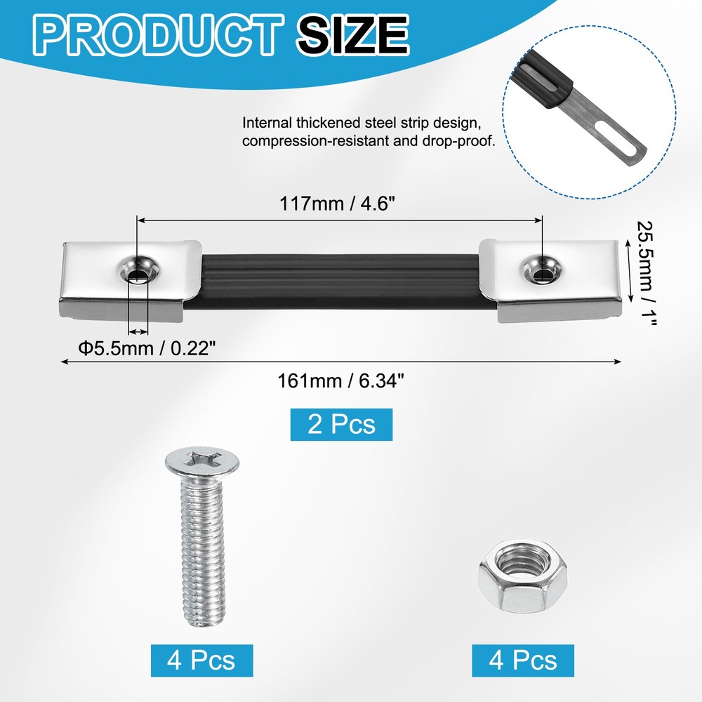 2 Pieces 6.3 Inches Speaker Cabinet Strap Handles, Pull for Speaker Case, Silver