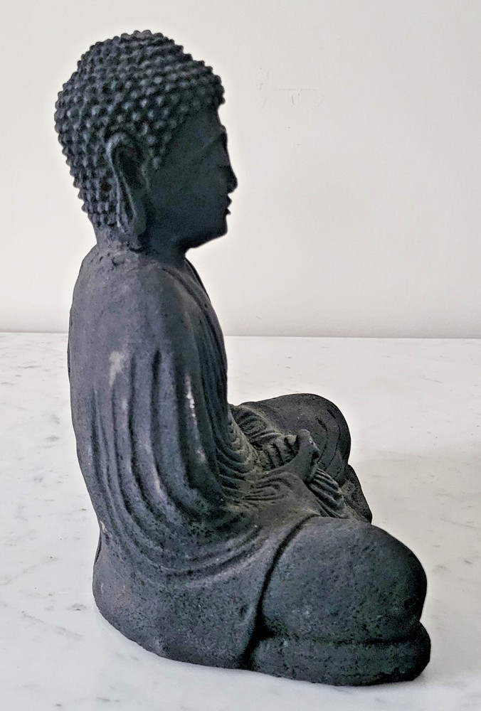 8.25" Tall Buddha Lava Stone Incense Holder - Pair