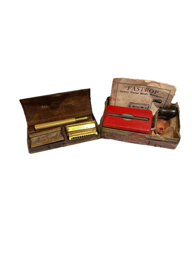 Vintage razor and vintage razor sharpener