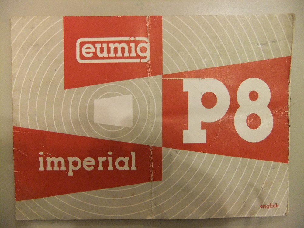 Instructions cine projector EUMIG P8 Imperial - CD/Email