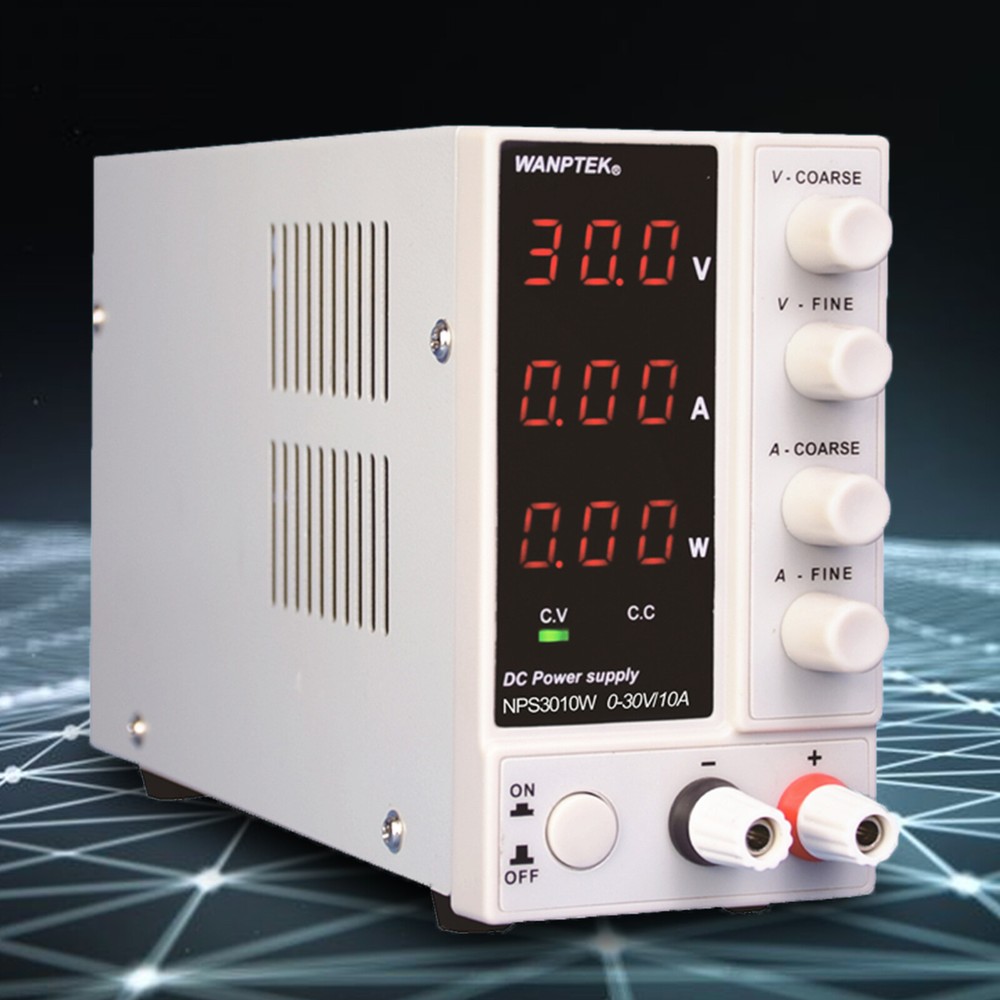 300W 0-10A Lab DC Power Supply Digital Variable Regulated Benchtop Power Source