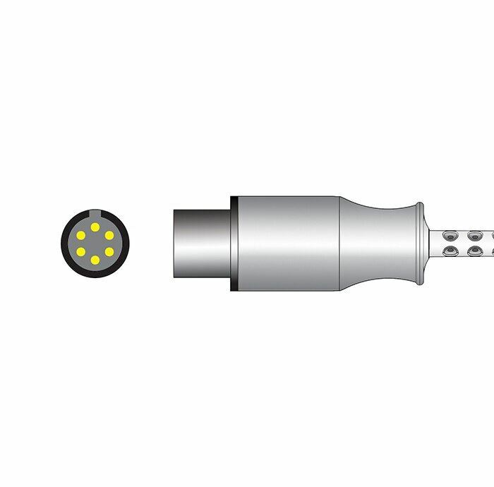 Nihon Kohden ECG Compatible 6 Pin 5 Leads - Snap