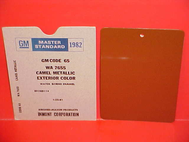 1982 CADILLAC ELDORADO DEVILLE FLEETWOOD BROUGHAM SEVILLE 4x6 PAINT CHIP CODE 65