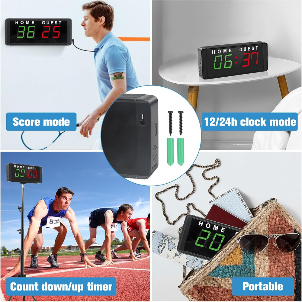 LED Electronic Scoreboard Digital Score Keeper with Remote & Tripod