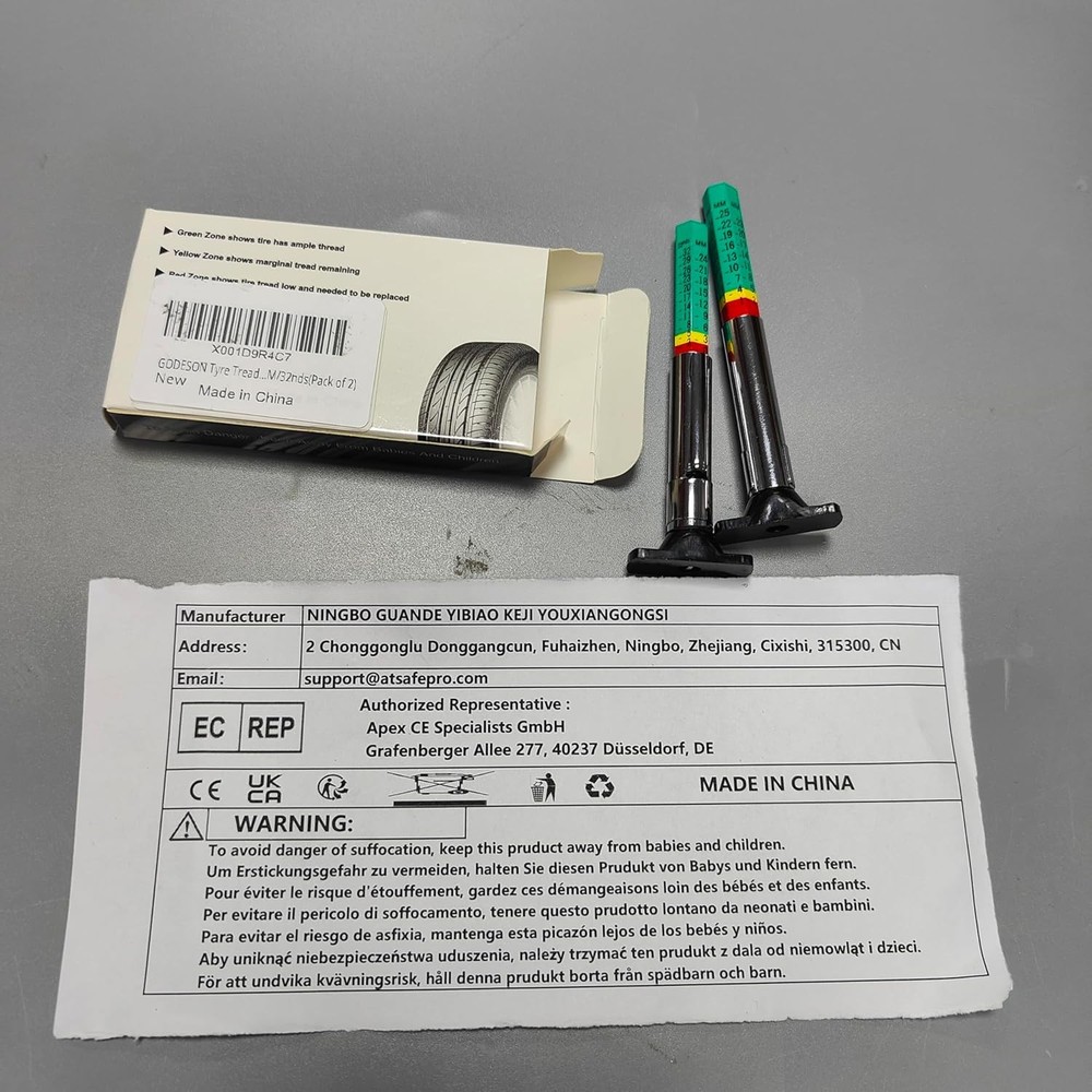 GODESON Tire Tread Depth Gauge,Two-Sided Smart Color Coded Depth...