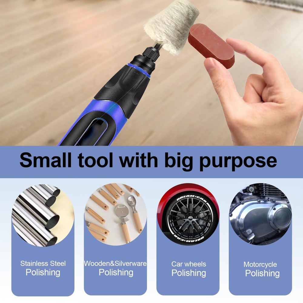 6 Drill Buffing Wheels and 3 Polishing Compounds, Multi-Specification Polishing