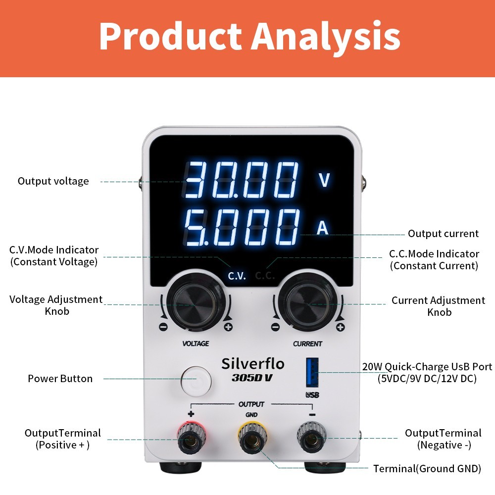 DC power supply Bench Variable Programmable power Source 30V 5A adjustable