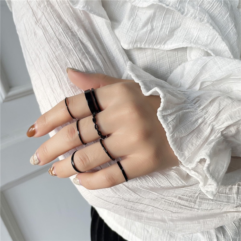 Knuckle Rings Set for Women,Simple Smooth Finger Stackable Rings Set Vintage ...