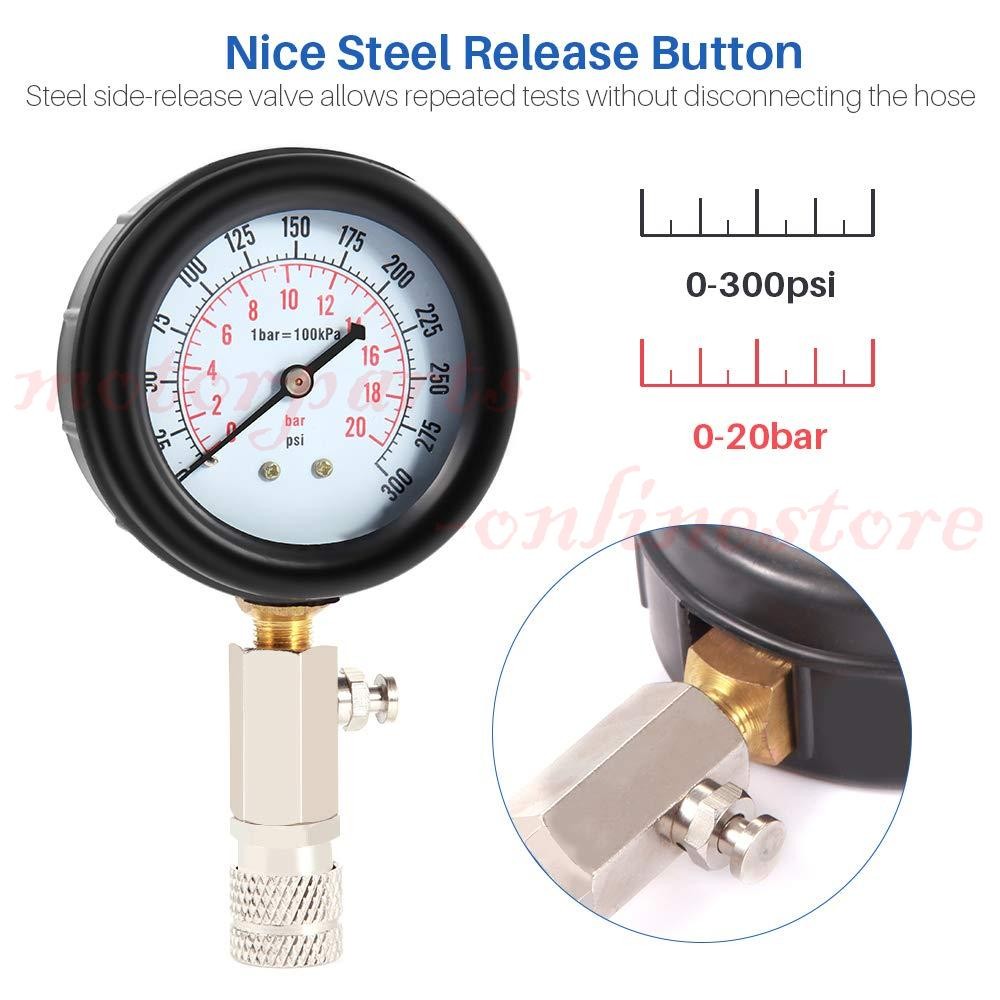 Engine Cylinder Compression Gauge Tester Kit Gas Engine Diagnostic Testing Tool