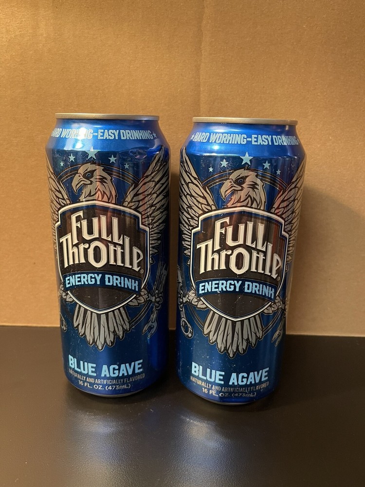 Two (2) Full Throttle Blue Agave Full 16oz Cans Old Design