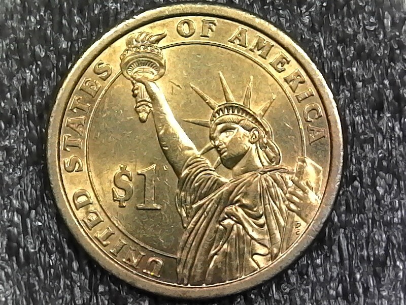 2007 George Washington Presidential Dollar - Extra Curl Die Chip Error Inv#E6358