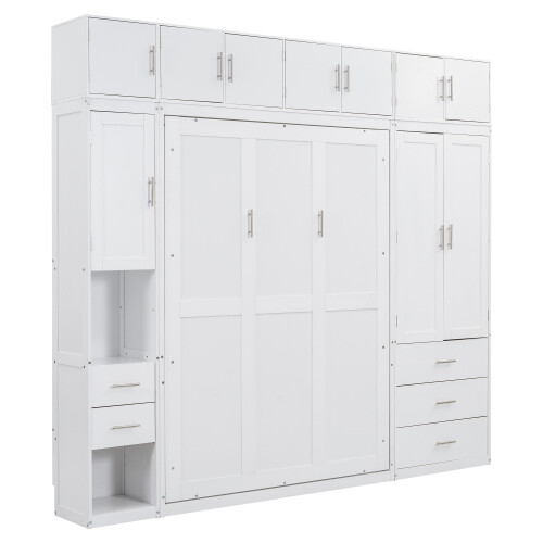 Multi-Functional Murphy Wall Bed with Lockers Wardrobe Video Storage Cabinet Bed