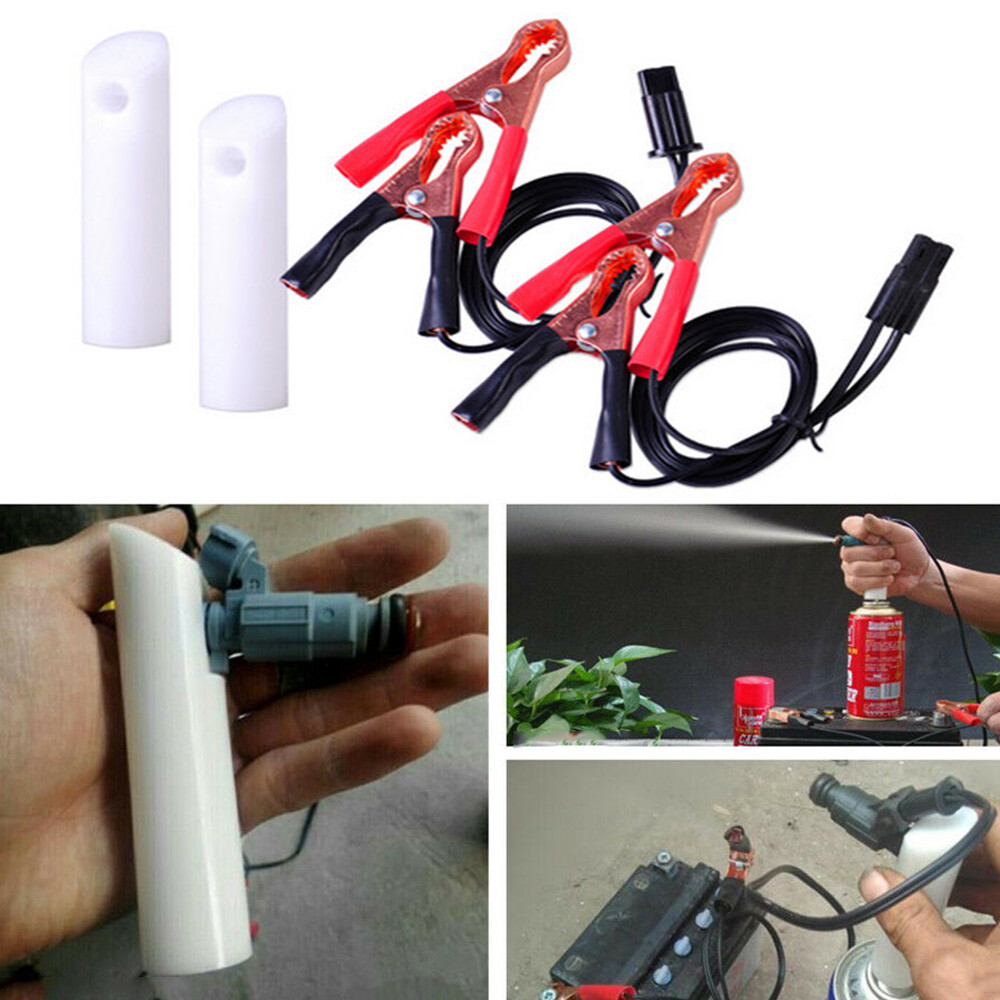 Universal Auto Fuel Injector Flush Cleaner Adapter Cleaning Tool Set