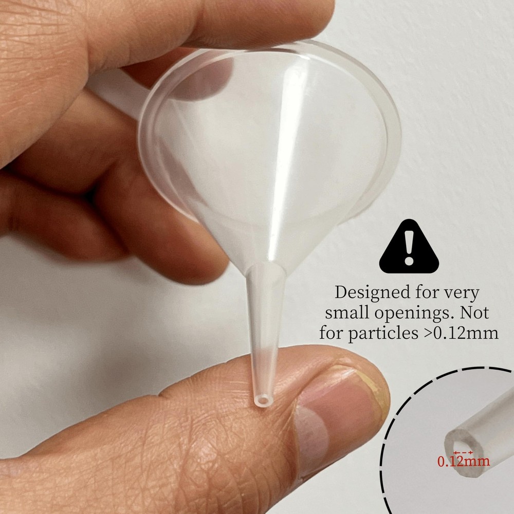 12 Pcs Tiny Funnel & Mini Funnel Polypropylene Narrow Neck for Essential Oils...