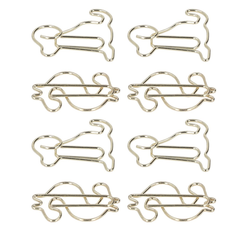 100Pcs Paper Clips Gold Unique Shape Electroplating Process Lightweight Portable