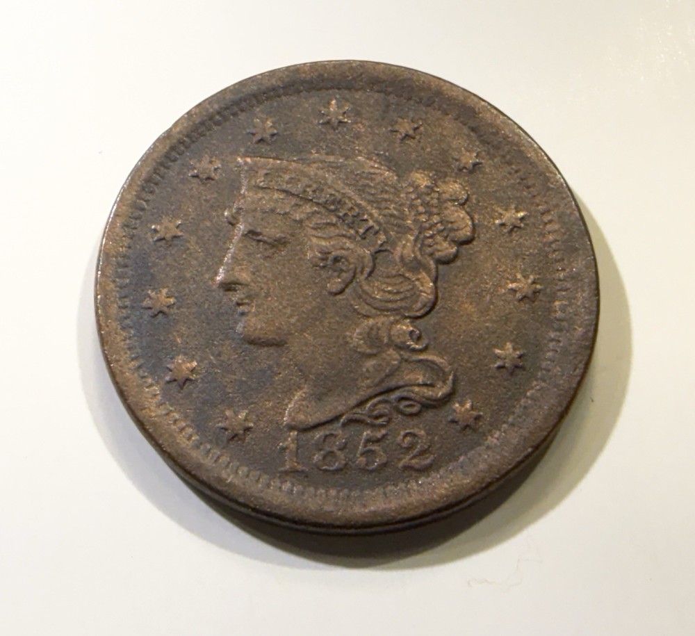 1852 BRAIDED HAIR LARGE CENT AU