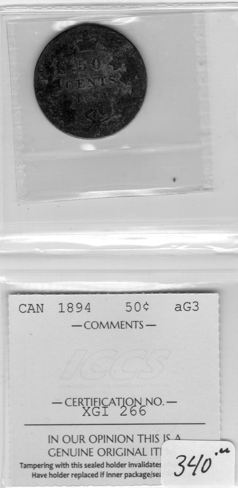 CAN 1894 50 cent aG3