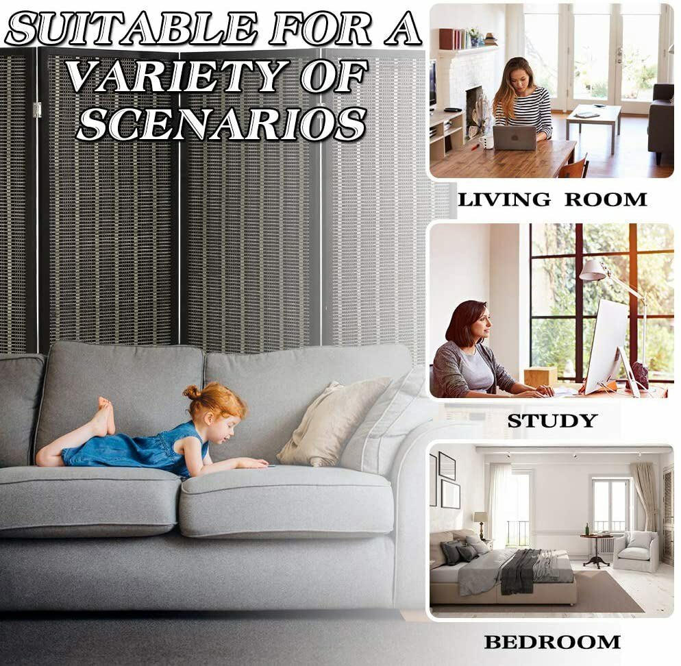 4 Panel Room Divider Privacy Screen Folding Bamboo Room Wall Seperating Divider