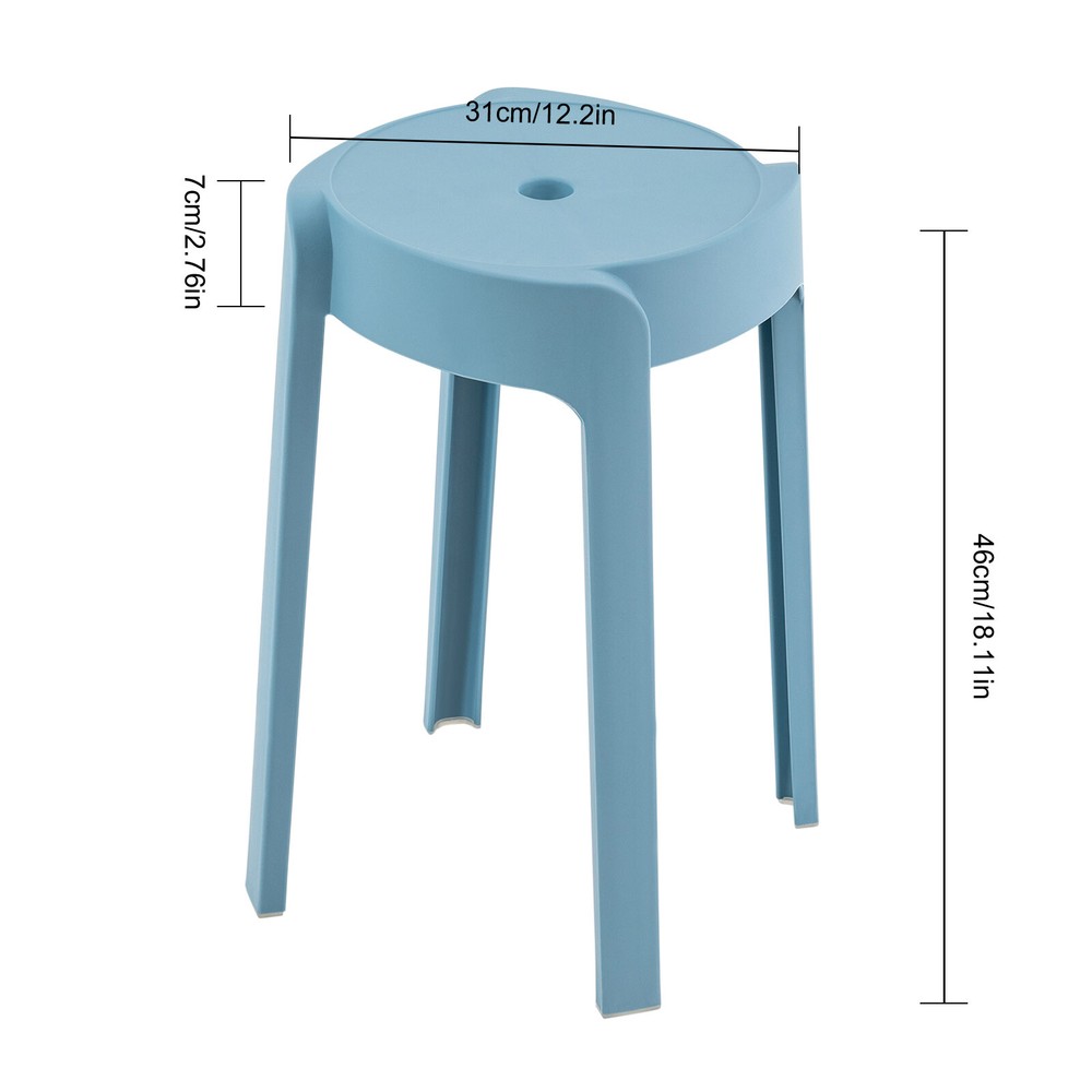 Plastic Stool Thickened Household Stacking Dining Table Round Stool High Stool