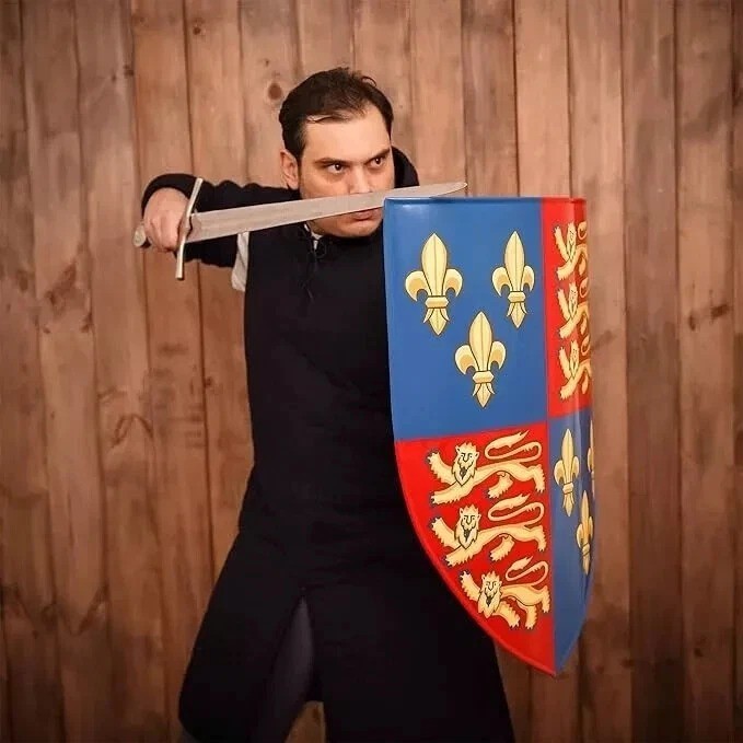 Medieval Heater Shield Hand Forged 28''Functional Medieval ArmorShield