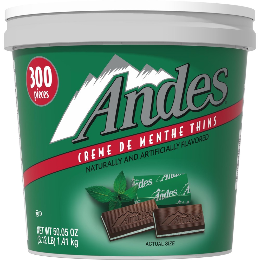 Andes Creme De Menthe Thin Mints - 300 Count - Bulk After Dinner Mints - Rect...