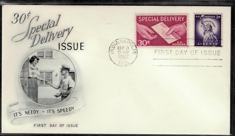 1957, #E21, 30cent Special Delivery FDCover