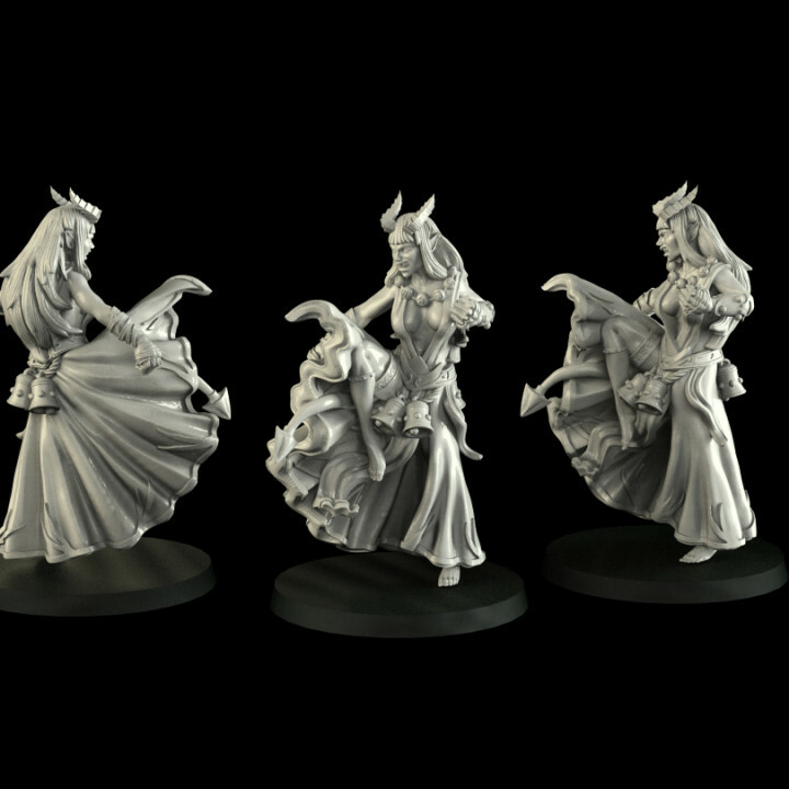 Tiefling Monk Crosslances Miniatures 3D Printed RPG D&D
