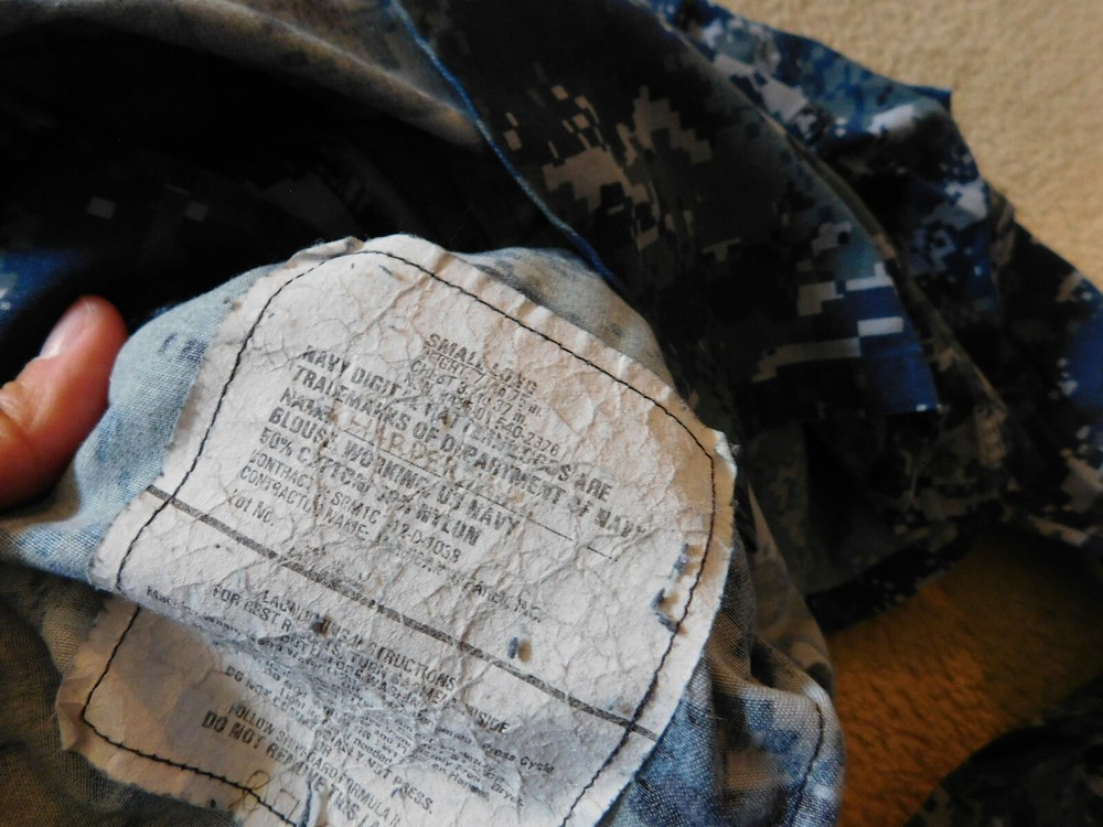 US NAVY WORKING BLOUSE SIZE SMALL - LONG