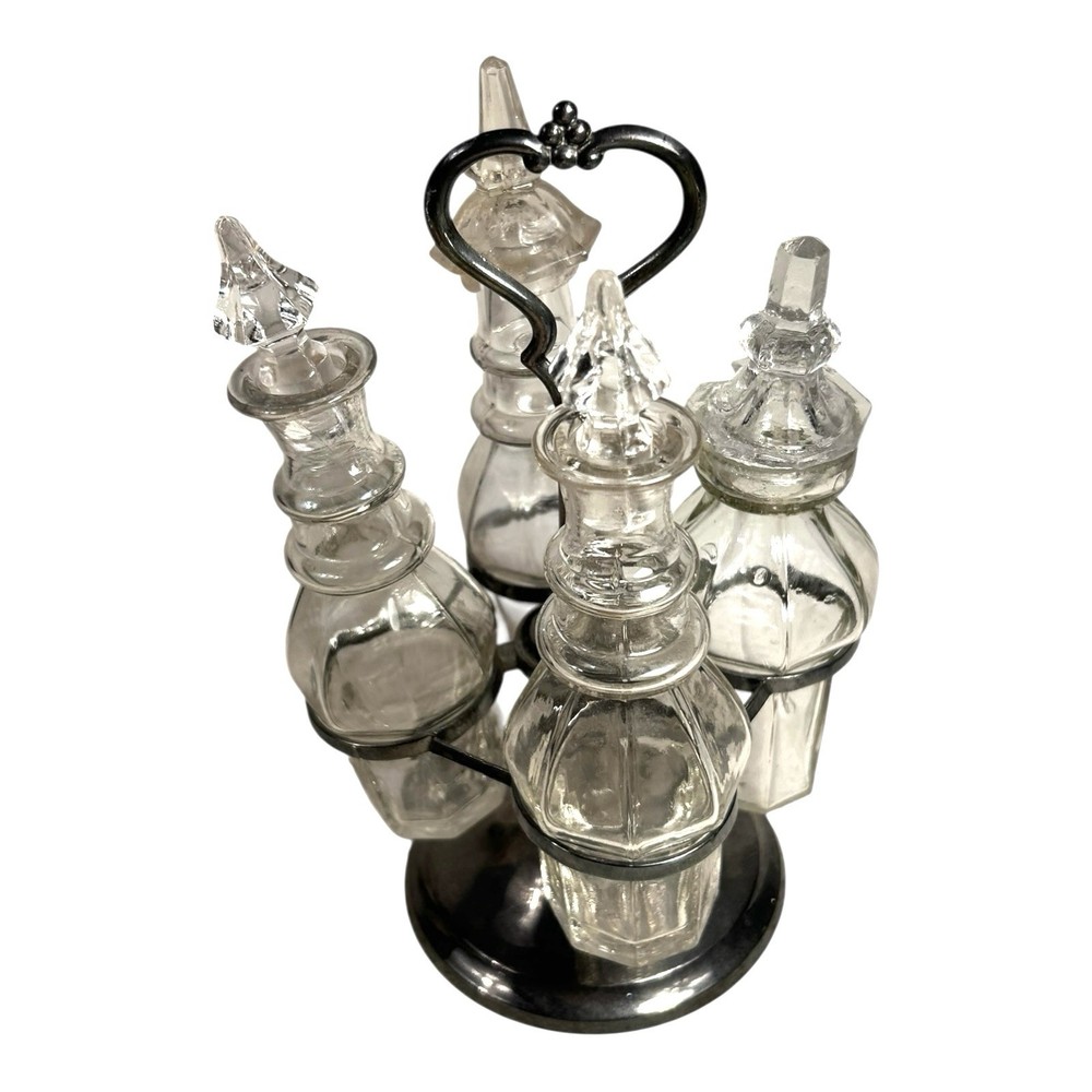 Antique Spinning 4 Piece Condiment Set