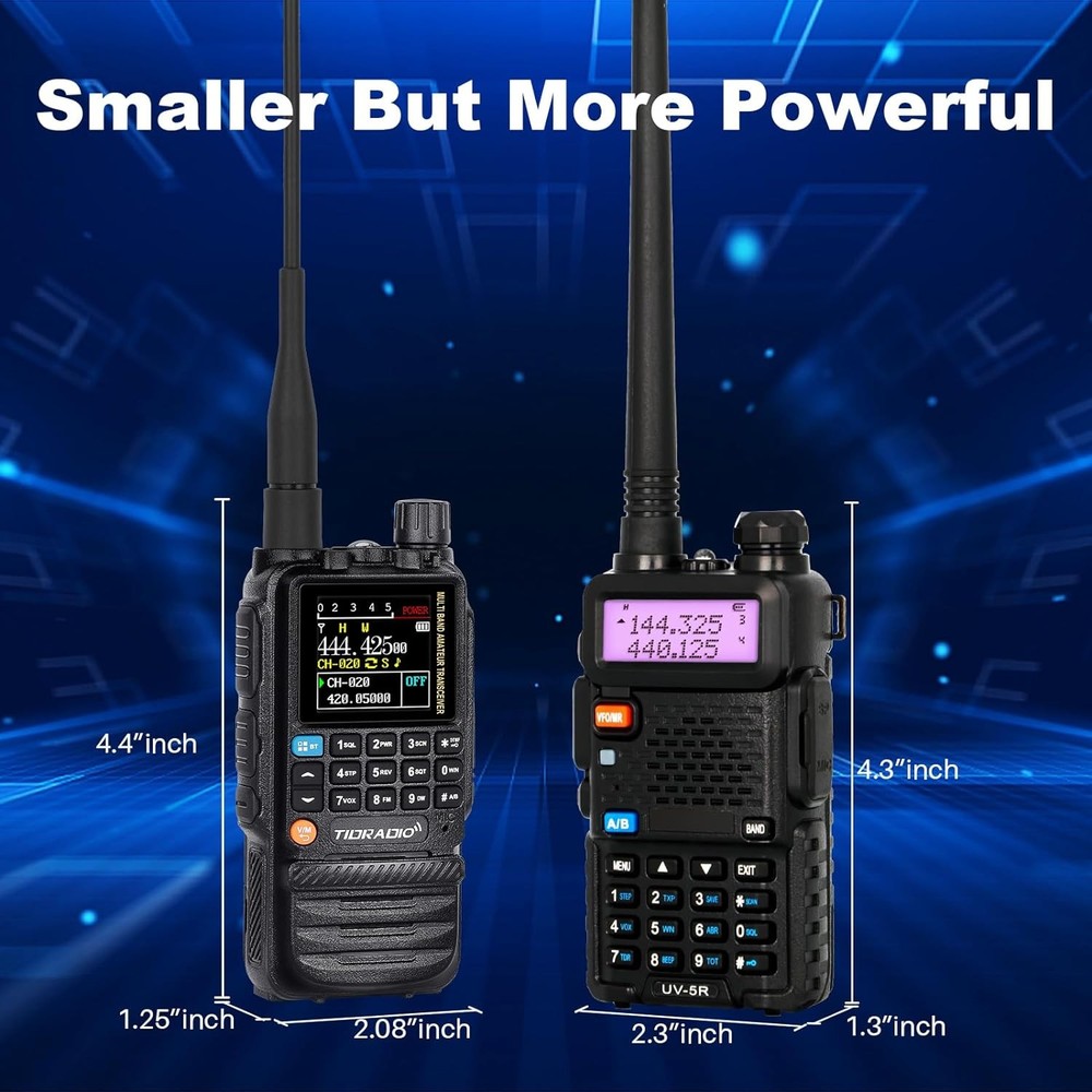 TIDRADIO TD-H3 GMRS Radios Handheld, APP/Web Bluetooth Programming, Black