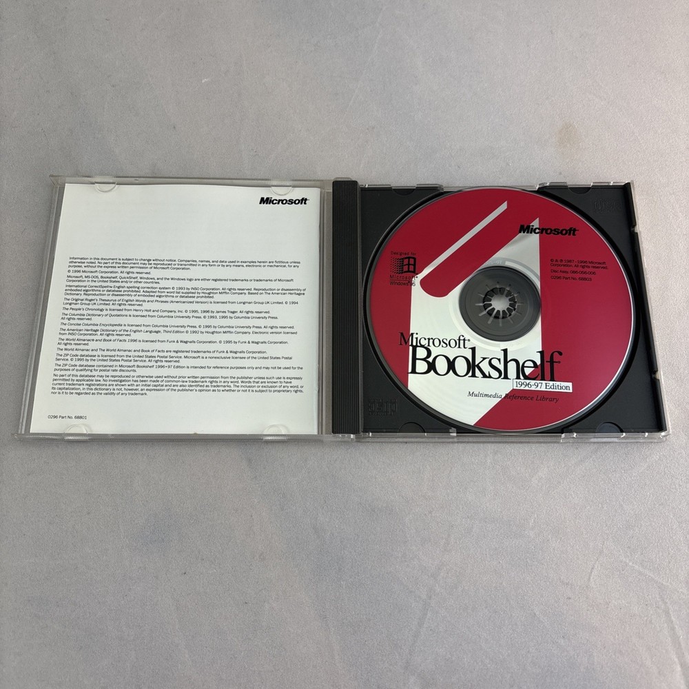 Microsoft Bookshelf 1996-97 Edition CD -ROM Multimedia Reference Library
