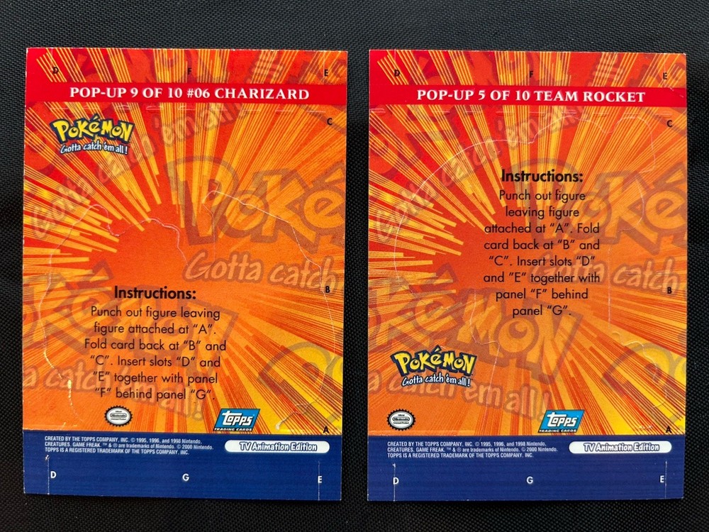 2000 Topps Pokemon Series 3 Pop Up Complete Set - 10/10 Charizard