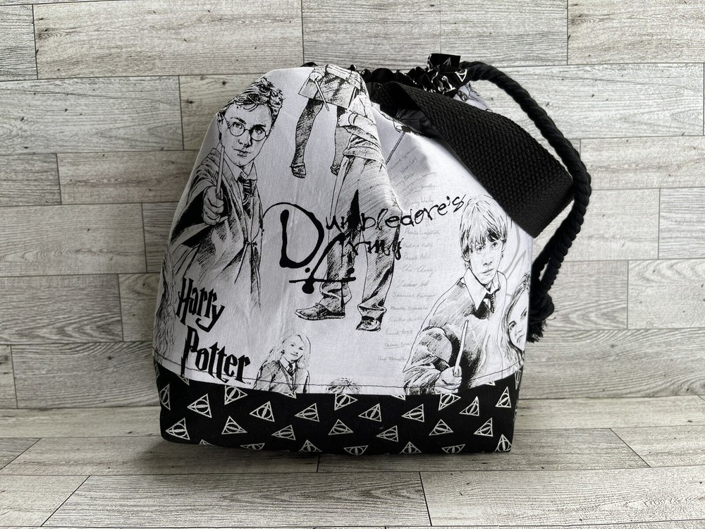 Project Bag Drawstring Knitting Crochet Craft Tote Size Medium