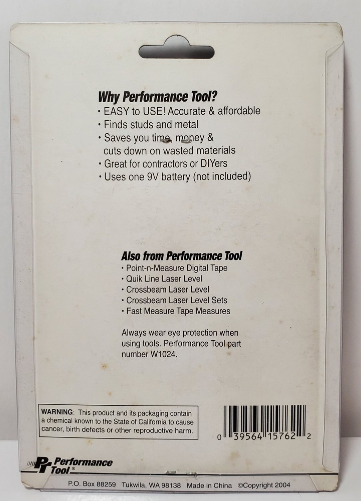 Performance Tool - Stud Finder W5762 finds studs and metal