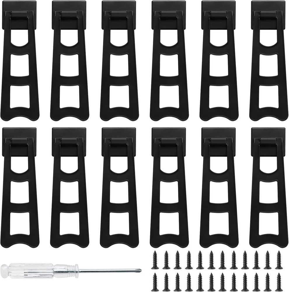 Plastic Picture Frame Easel Back, 5.28” Black Frame Easel Back Stand, 12 Pcs