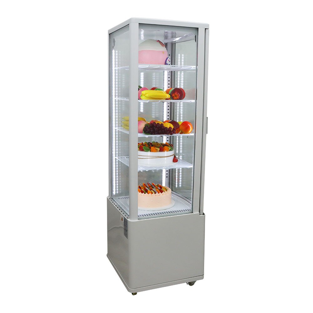 110V Vertical Refrigerated Cake Display Showcase Defogging Style Cabinet