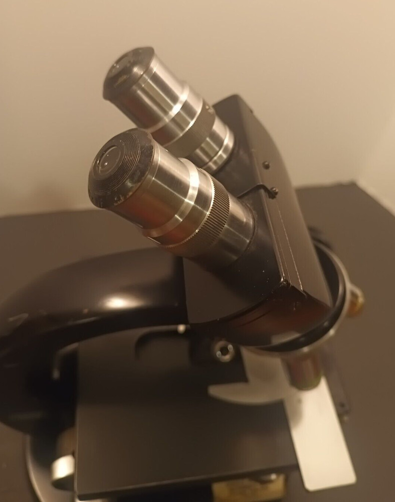 Steindorff Berlin Binocular Microscope w Wooden Case 4 Objectives Original