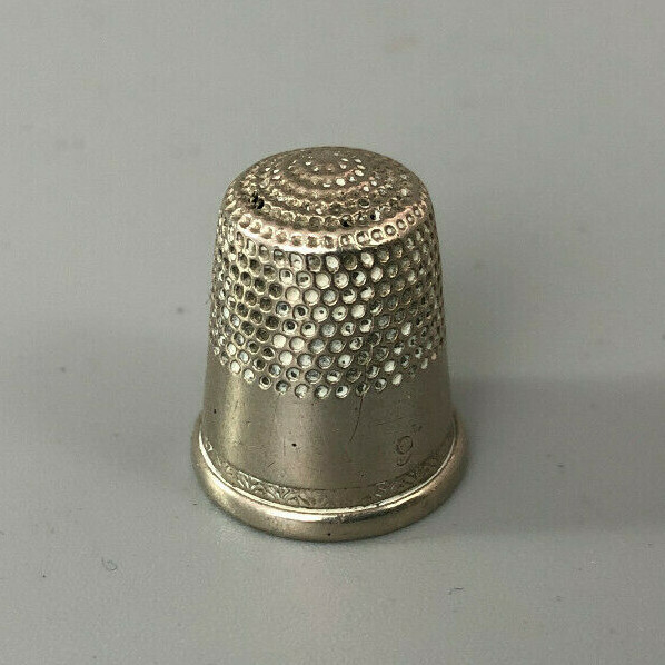 Antique Silver PLated Thimble Size 9 c1900 A70017