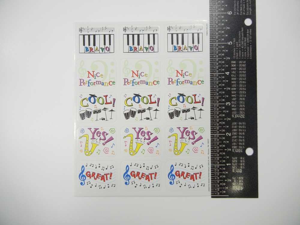 Musical Square Stickers Sheet Eureka