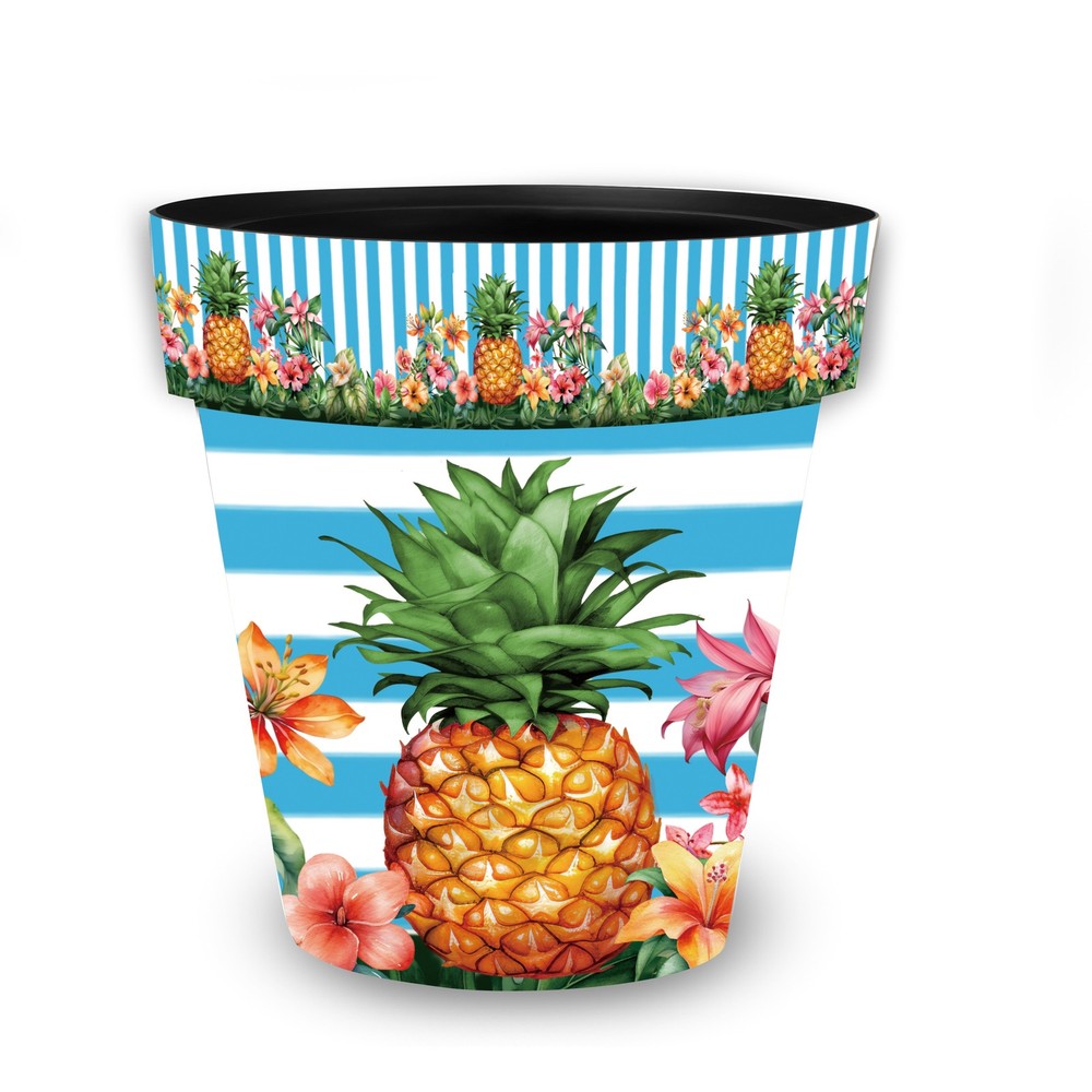 Briarwood Lane Spring Pineapple & Stripes Medium Planter 11" Diameter