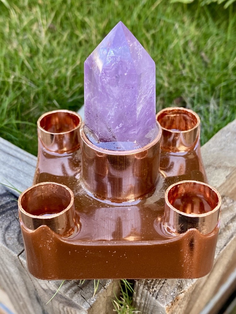 Orgone Cloudbuster with Amethyst Scepter Point & Copper Pipe