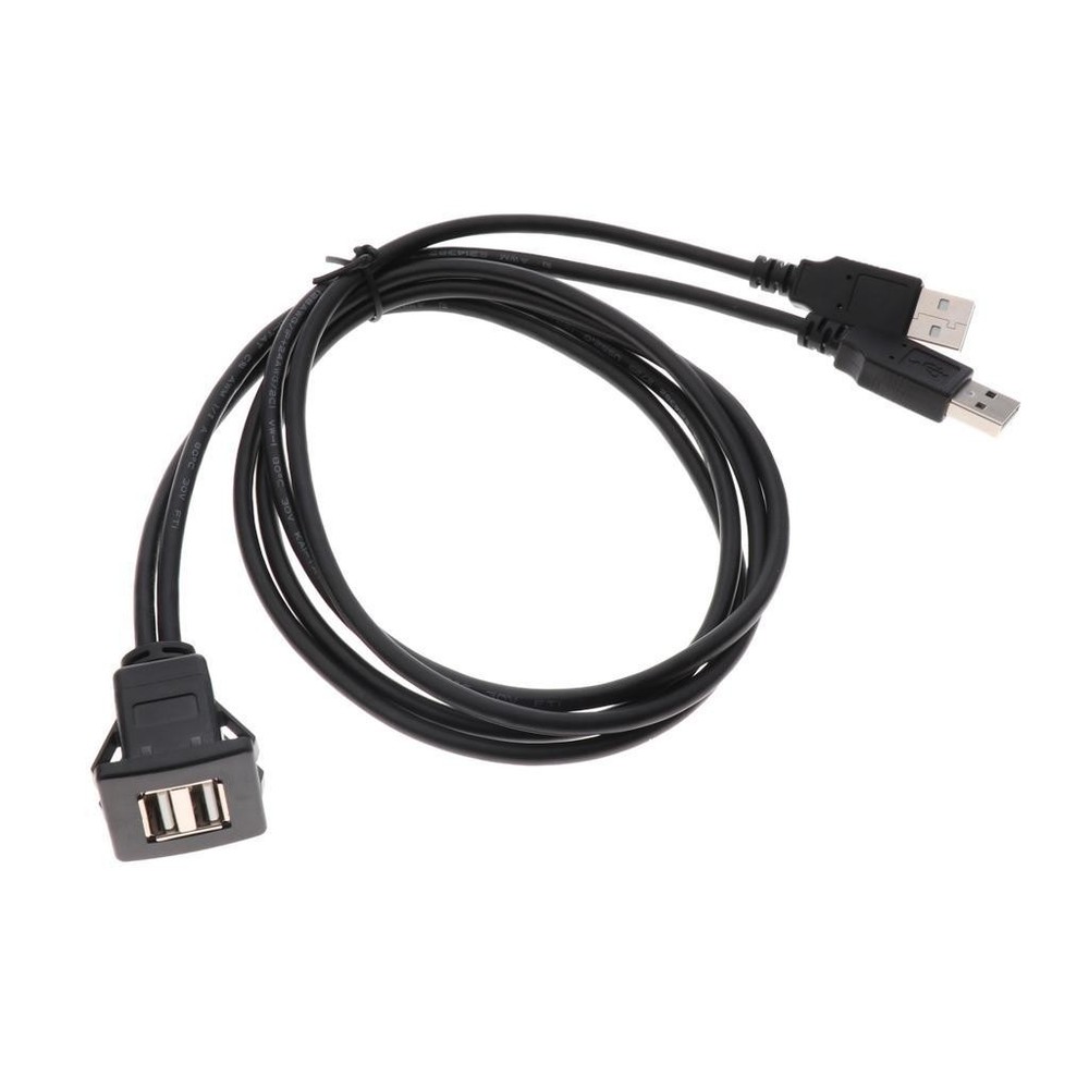 Dual Usb2.0 Extension Panel Recessed Dashboard 1m auto