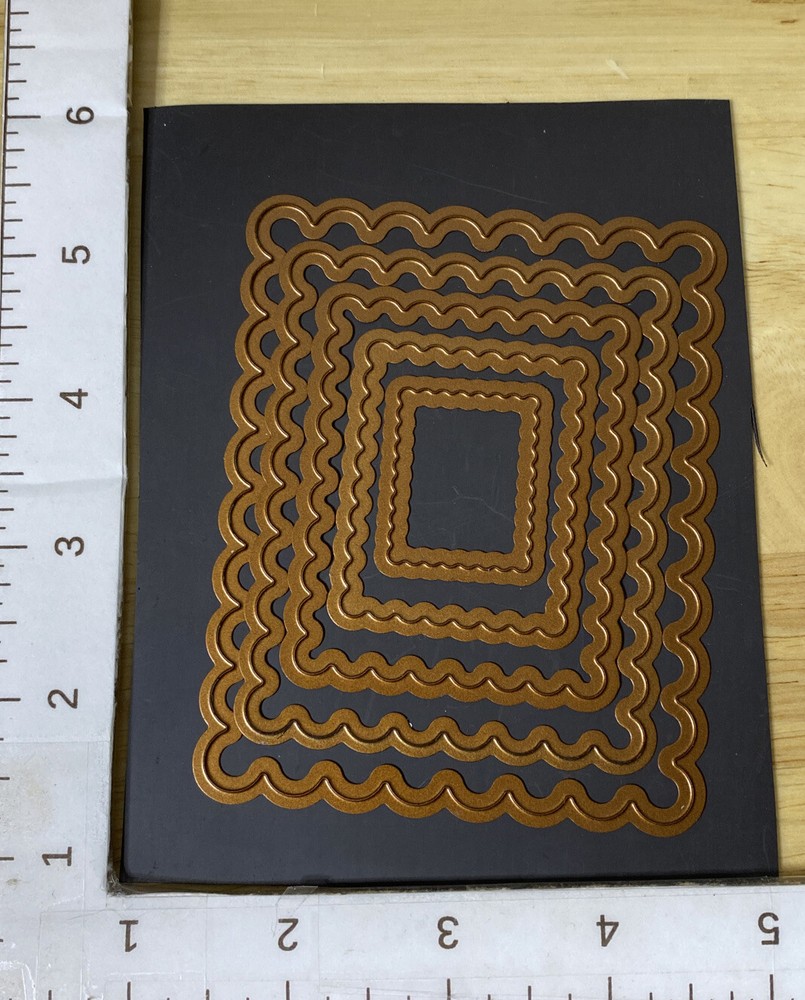 4 Spellbinders Nestabilities Die Cut Scallop Circle Frame Rectangle Oval Nesting