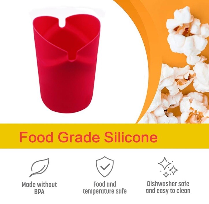 Red Silicone Microwave Popcorn Maker Cup