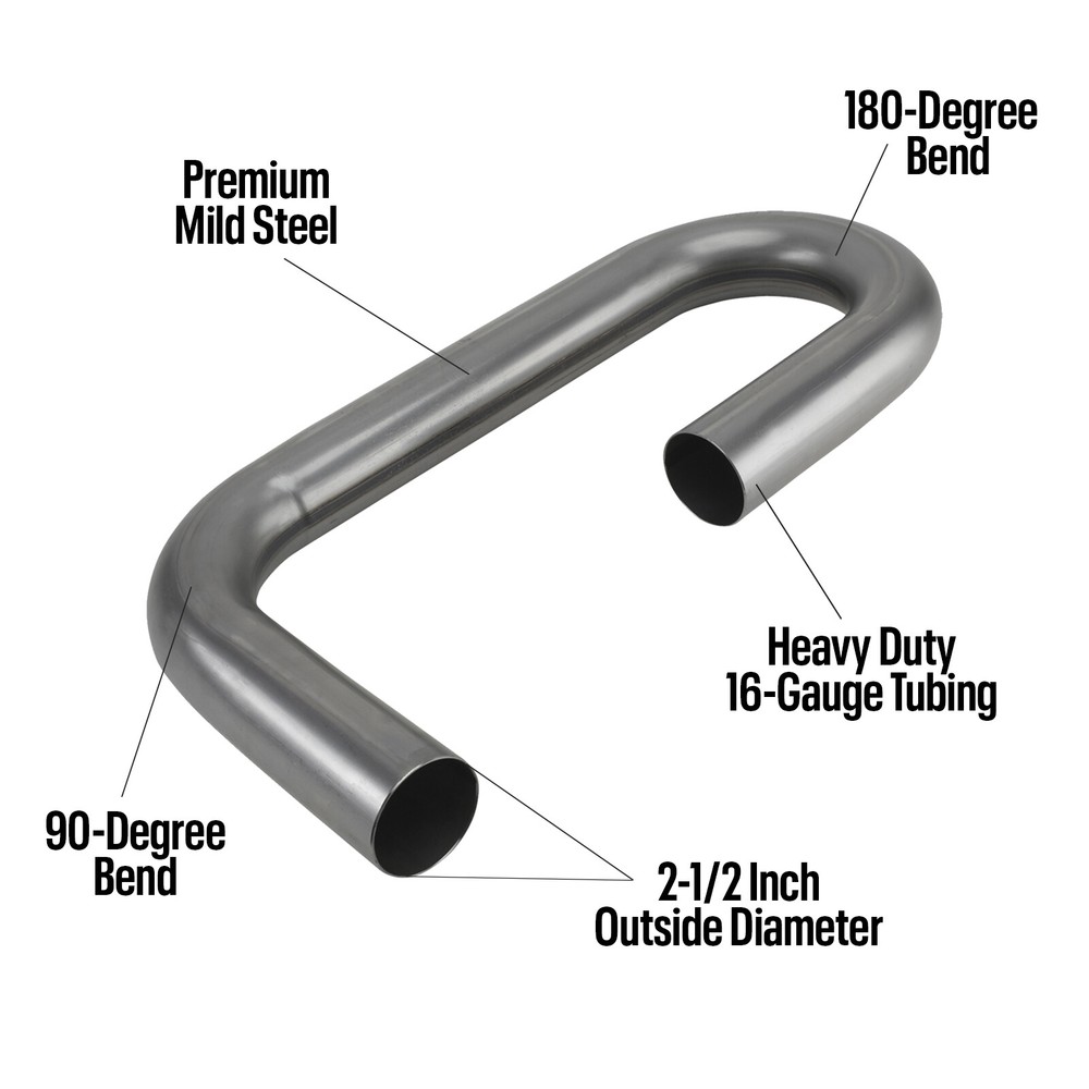 Combo Exhaust Pipe Mandrel Bend/Header Tubing, Mild Steel