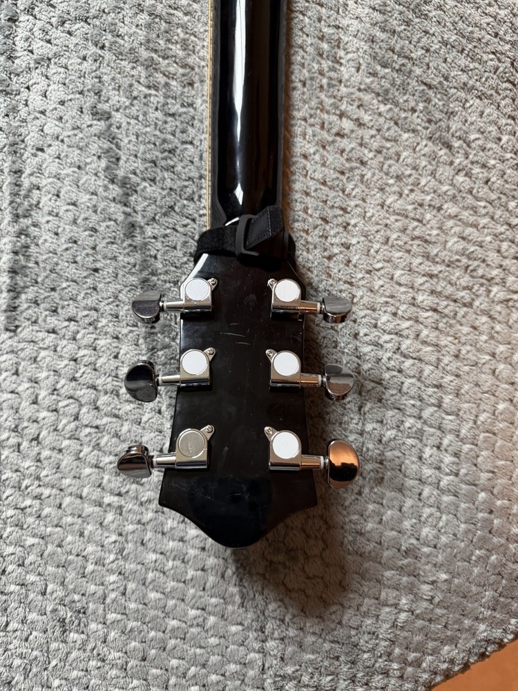 Black Dreadnought Acoustic Guitar 6 String w/ Strap