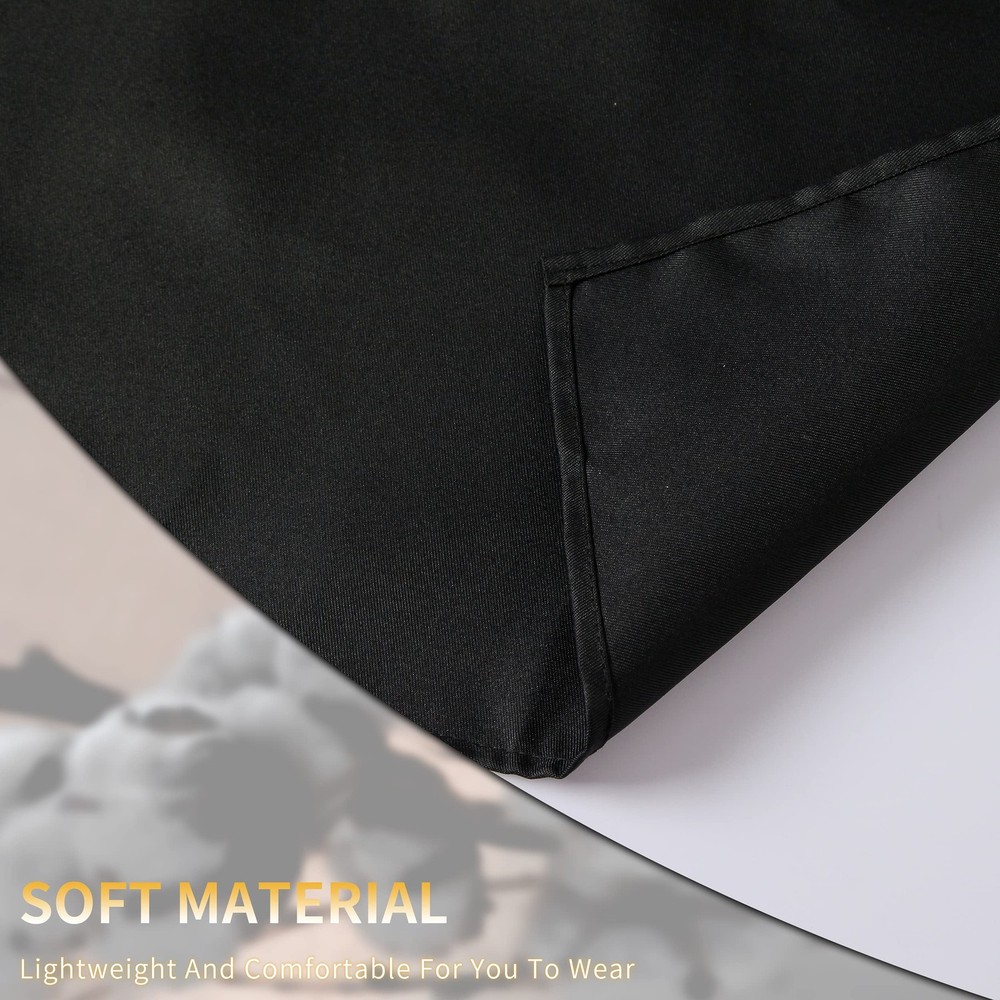 Adjustable Bib Aprons Water Resistant with 2 Pockets Black 2 Pack