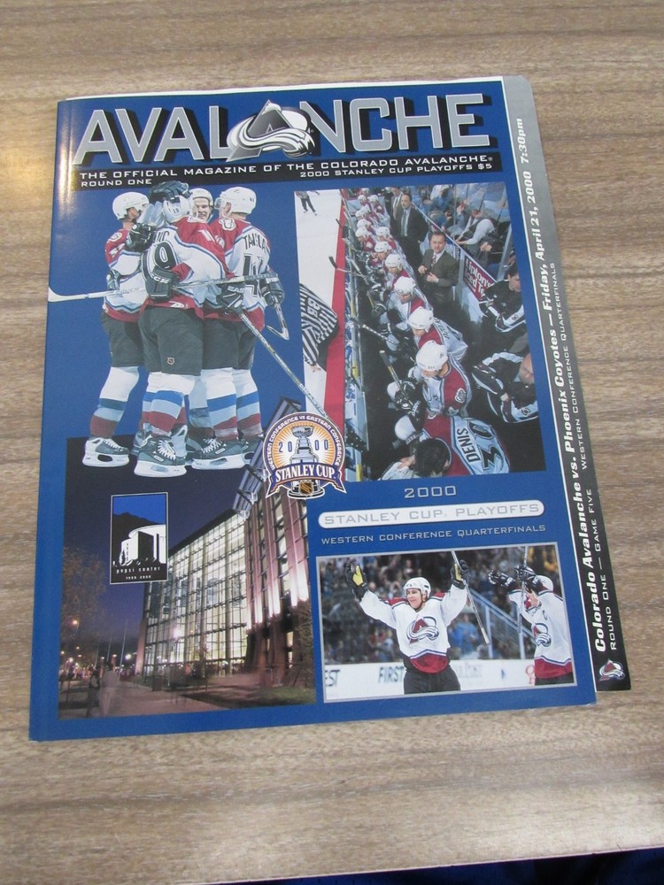 2000-01 Avalanche vs. Coyotes Playoff Program w/ Roster Card 4/21/00