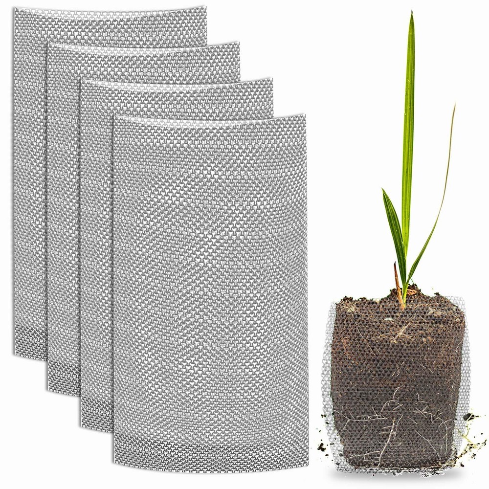 4Pcs 1 Gallon Stainless Steel Root Guard Gopher Baskets Gopher Proof Mole and...