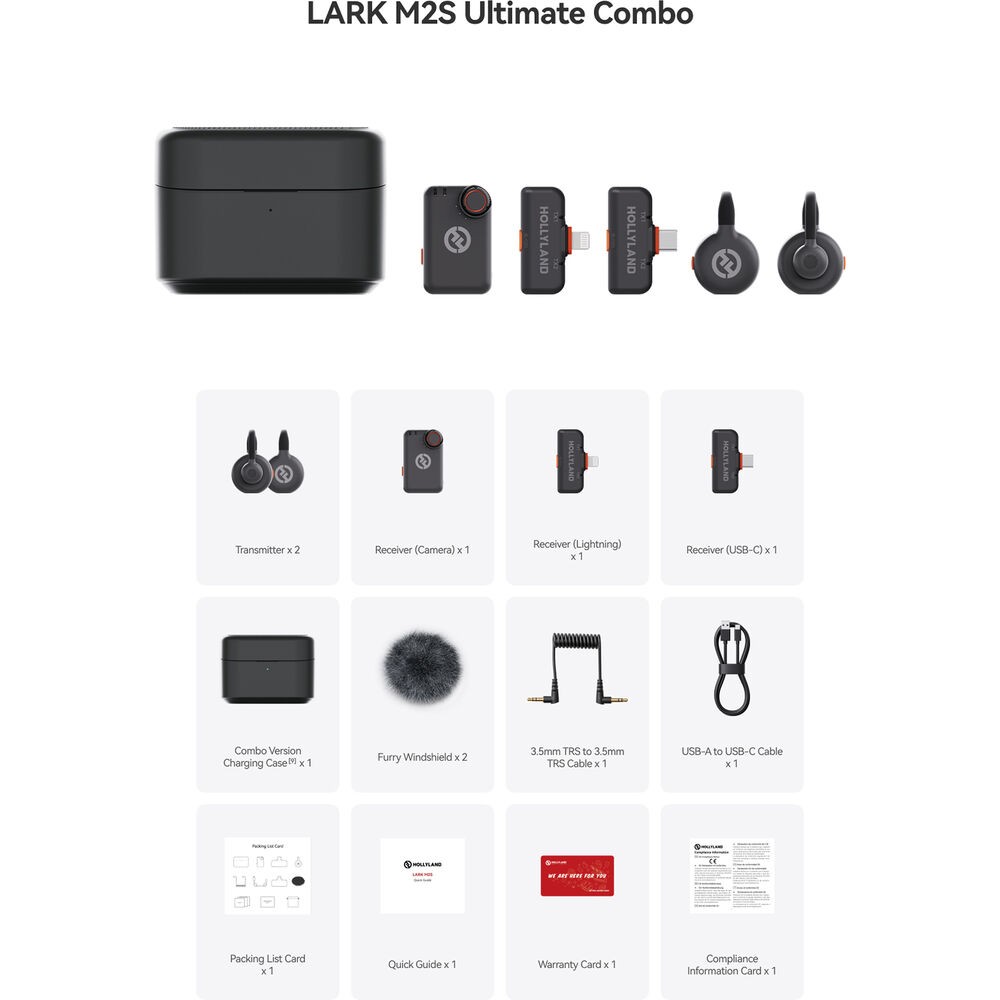 Hollyland LARK M2S Ultimate Combo Dual Wireless Microphone Bundle